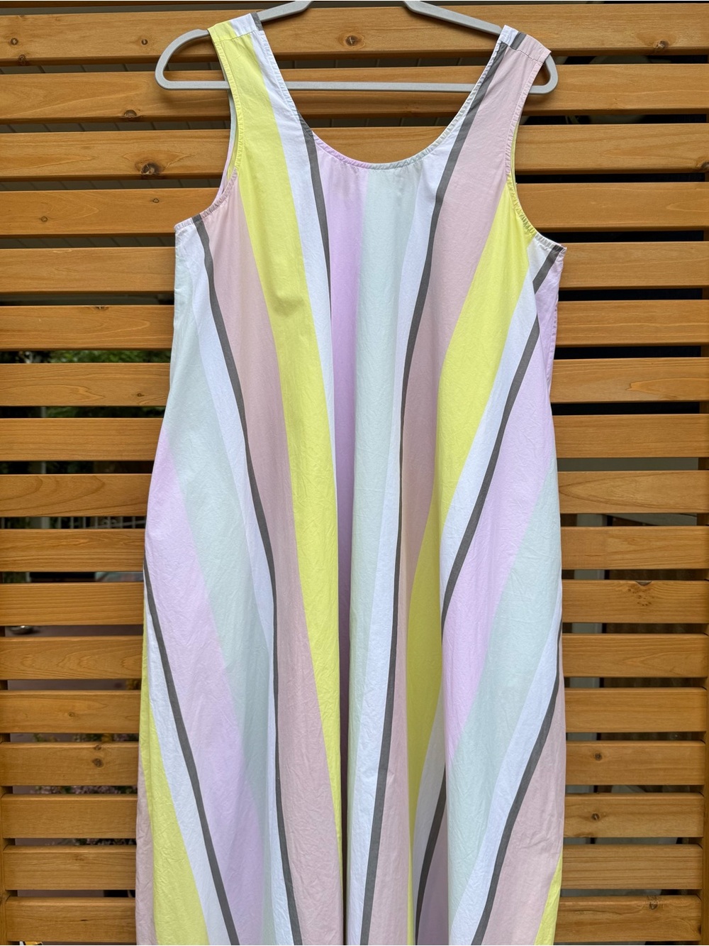 COS Pastel Striped Maxi Dress in Yellow, Pink, Lilac, White